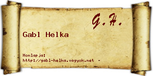 Gabl Helka névjegykártya